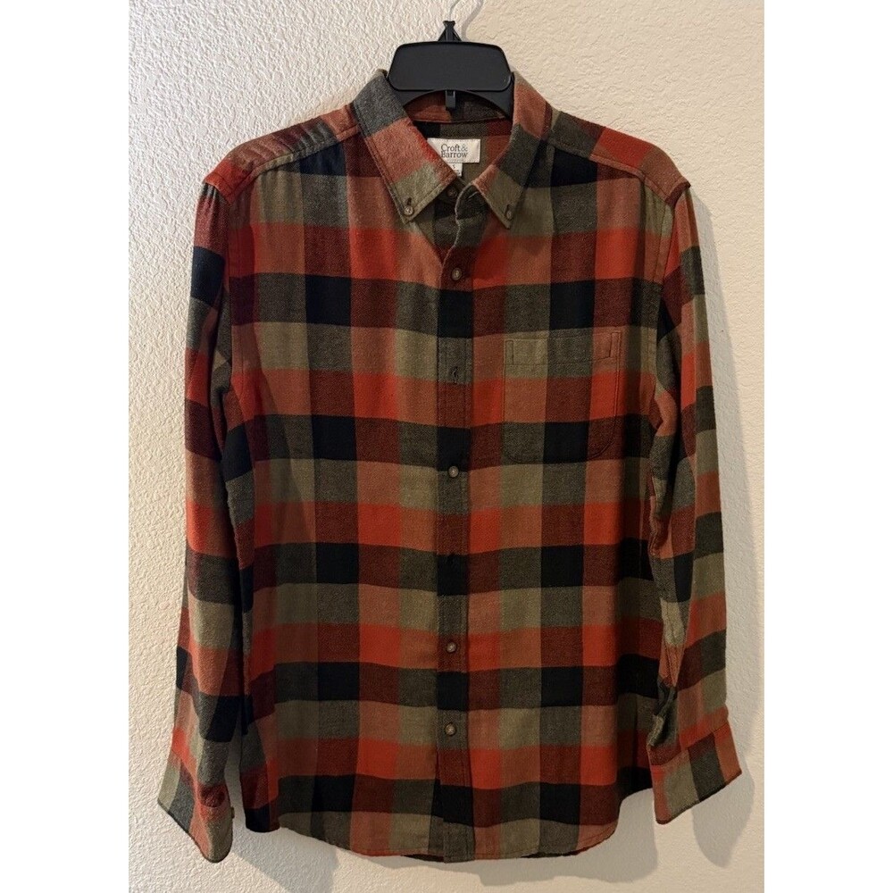 Croft & Barrow Mens Flannel Shirt Size Small Button Up Long Sleeve.